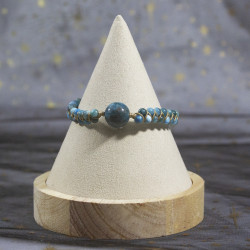 Bracelet en Apatite bleu...