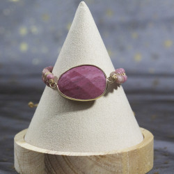 Bracelet en Rhodonite tressé