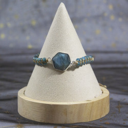 Bracelet en Apatite bleu...