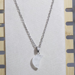 Collier Lune Cristal de roche