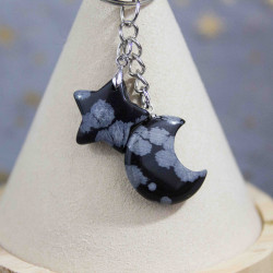 Porte clé Obsidienne Neige