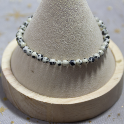 Bracelet Jaspe Dalmatien 4mm