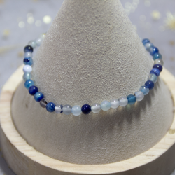 Bracelet agate bleu 4mm