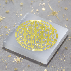 Plaque Selenite Fleur de vie